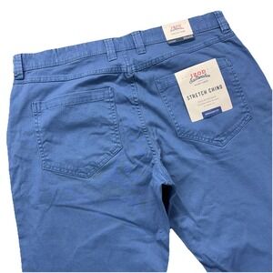 NEW Izod Saltwater Stretch Chino Pants Mens 34x31 Blue Straight Relaxed Classics